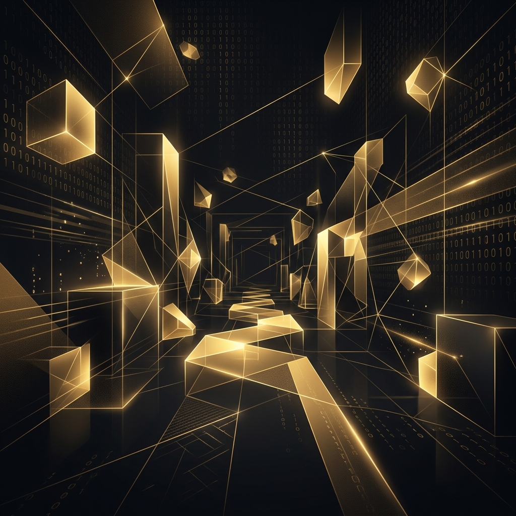 Digital landscape abstract black and gold design - Adhithya Anandhu art work